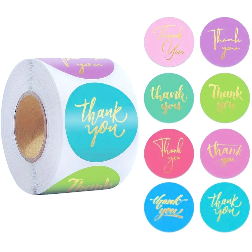 500 Colorful Thank you Stickers